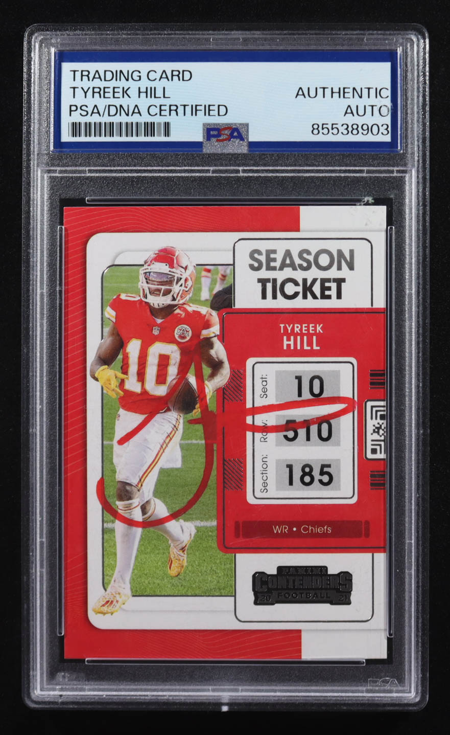 Tyreek Hill Signed 2021 Panini Contenders #48 (PSA) at PristineAuction.com Tyreek Hill Signed 2021 Panini Contenders #48 (PSA) at PristineAuction.com