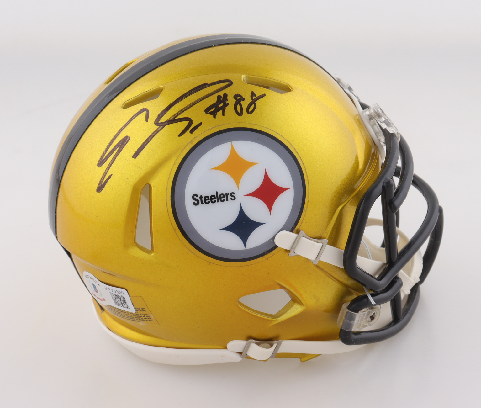 Emmanuel Sanders Signed Steelers Flash Alternate Speed Mini Helmet (Beckett) at PristineAuction.com Emmanuel Sanders Signed Steelers Flash Alternate Speed Mini Helmet (Beckett) at PristineAuction.com