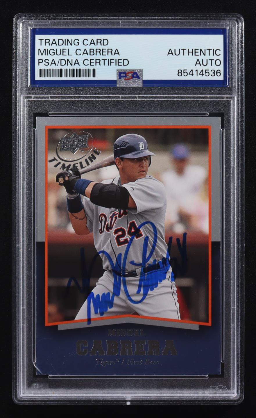 Miguel Cabrera Signed 2008 Upper Deck Timeline #40 (PSA) at PristineAuction.com Miguel Cabrera Signed 2008 Upper Deck Timeline #40 (PSA) at PristineAuction.com