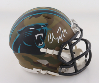 Christian McCaffrey Signed Panthers Camo Alternate Speed Mini Helmet (Beckett) at PristineAuction.com