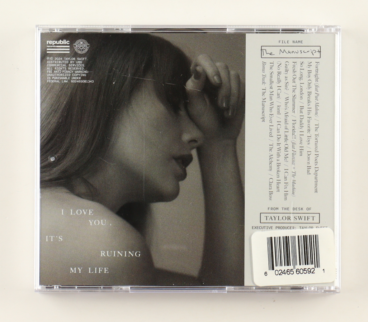 Taylor Swift Signed "The Tortured Poets Department" CD Album Insert (JSA) at PristineAuction.com Taylor Swift Signed "The Tortured Poets Department" CD Album Insert (JSA) at PristineAuction.com