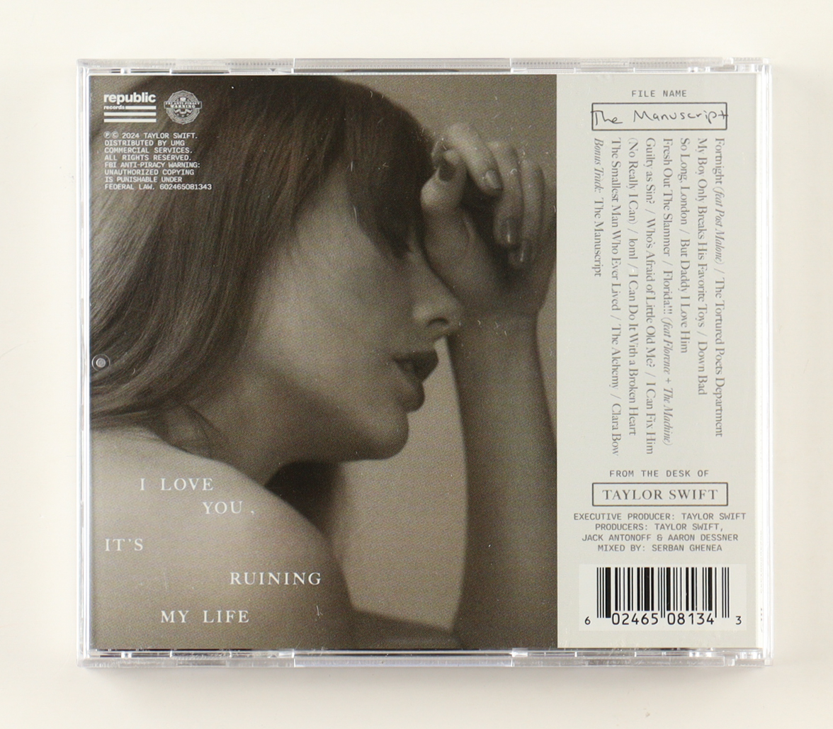 Taylor Swift Signed "The Tortured Poets Department" CD Album Insert (JSA) at PristineAuction.com Taylor Swift Signed "The Tortured Poets Department" CD Album Insert (JSA) at PristineAuction.com