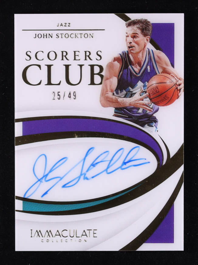 John Stockton 2020-21 Immaculate Collection Scorers Club Signatures #17 #25/49 at PristineAuction.com John Stockton 2020-21 Immaculate Collection Scorers Club Signatures #17 #25/49 at PristineAuction.com