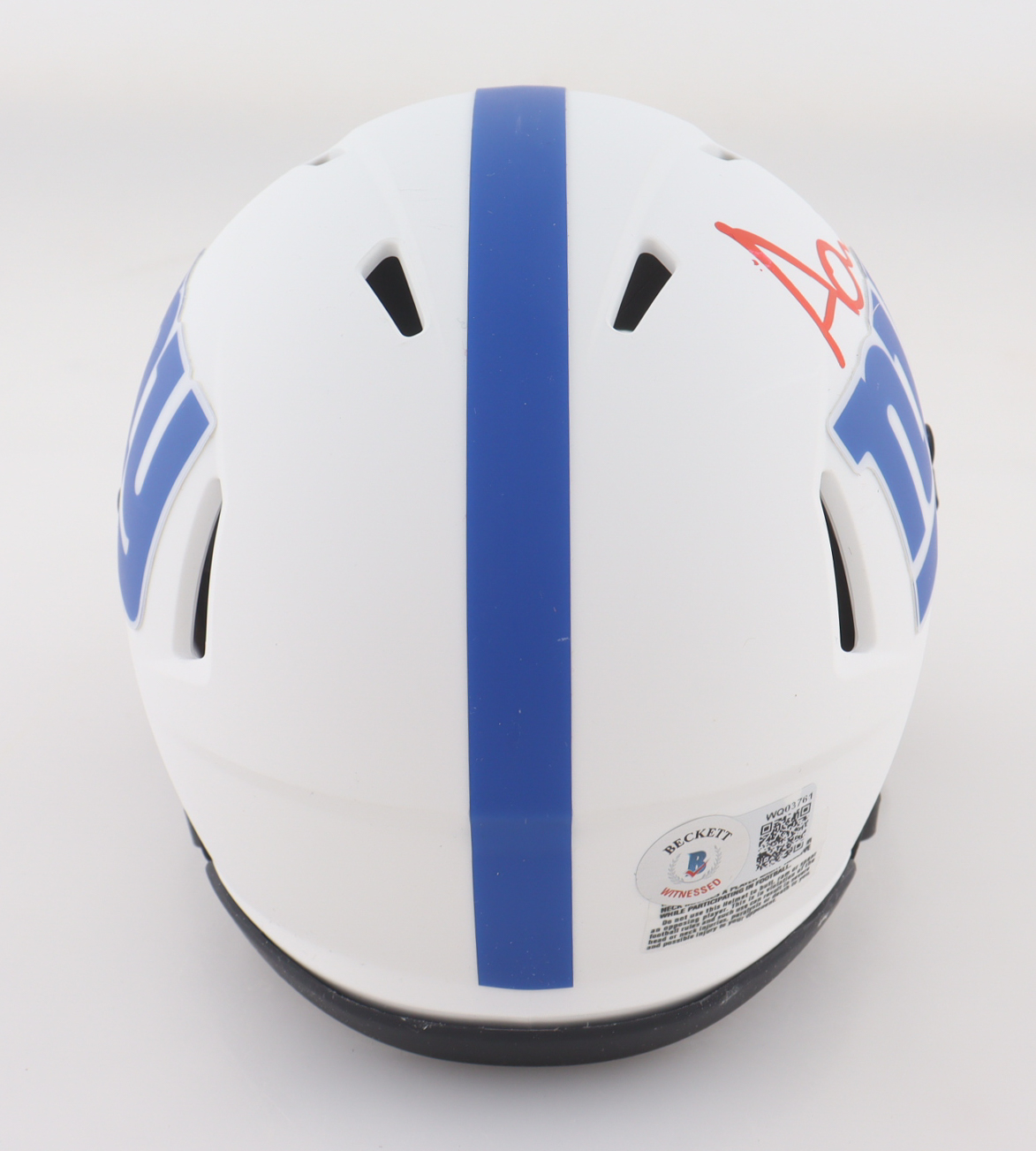 Azeez Ojulari Signed Giants Lunar Eclipse Alternate Speed Mini Helmet (Beckett) at PristineAuction.com Azeez Ojulari Signed Giants Lunar Eclipse Alternate Speed Mini Helmet (Beckett) at PristineAuction.com