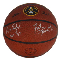 Alex English & Fat Lever Signed Nuggets Logo Wilson Basketball Inscribed "HOF 97" (JSA) at PristineAuction.com