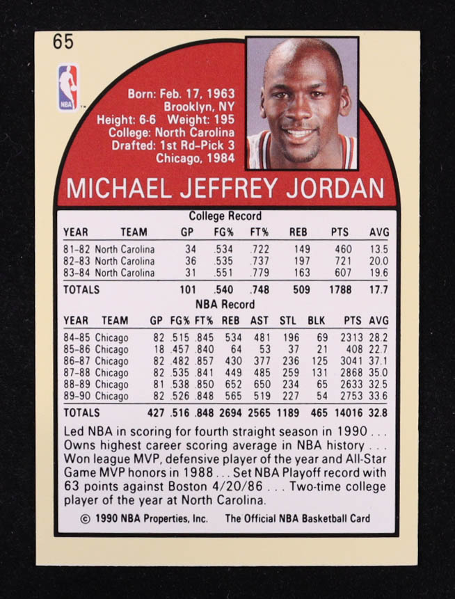Michael Jordan 1990-91 Hoops #65 at PristineAuction.com Michael Jordan 1990-91 Hoops #65 at PristineAuction.com