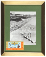 The Indy 500 Custom Framed Photo Display with 1980 Indy VIP Ticket at PristineAuction.com