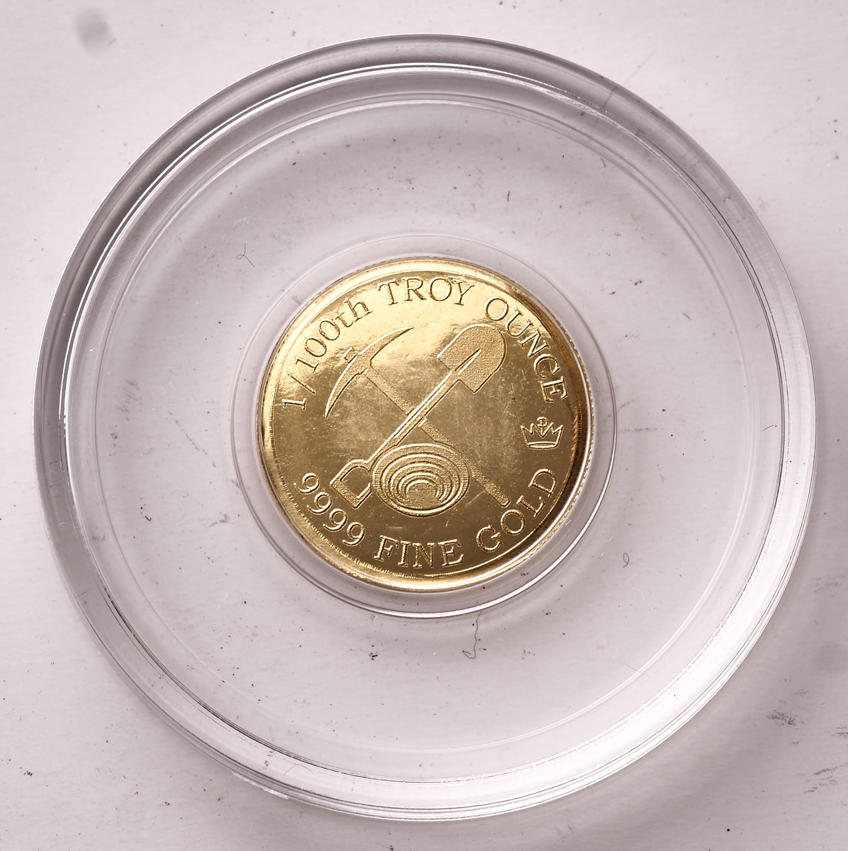 1/100 oz .9999 Fine Gold Bullion Round - MPM Gold Prospector at PristineAuction.com 1/100 oz .9999 Fine Gold Bullion Round - MPM Gold Prospector at PristineAuction.com