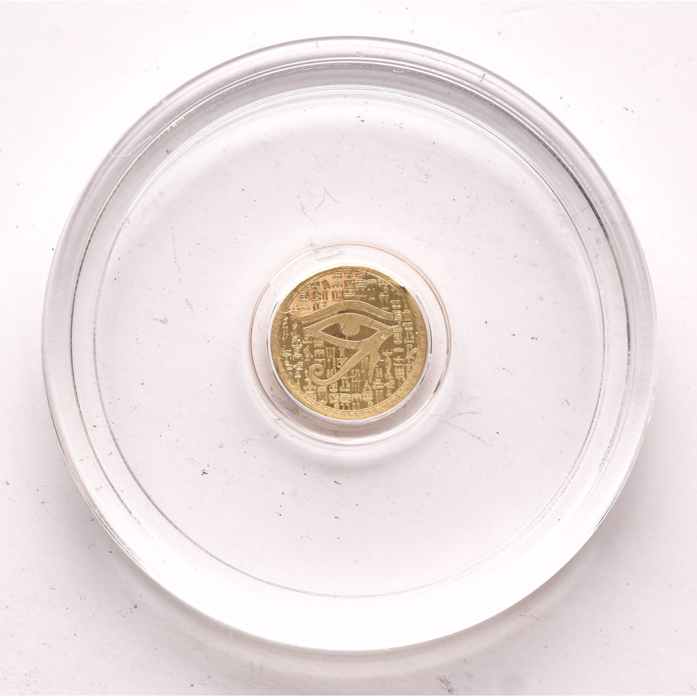 1/500 oz .9999 Fine Gold Bullion Round - MPM Egyptian Eye of Ra at PristineAuction.com