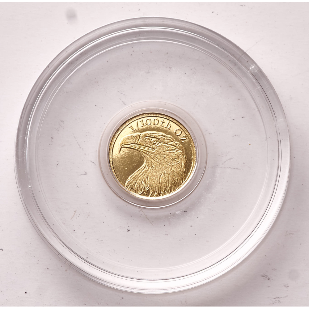 1/100 oz .9999 Fine Gold Bullion Round - MPM American Bald Eagle at PristineAuction.com