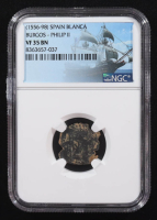 Philip II (1556-1598) Colonial Era Spain Cornado Copper Coin (NGC VF35 BN) at PristineAuction.com