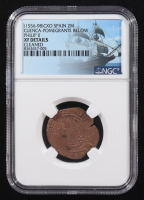 Philip II (1556-1598) Colonial Era Spain 2 Maravedis Copper Coin (NGC XF Details) at PristineAuction.com