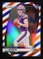 J.J. McCarthy 2024 Panini Prizm Prizms Red White and Blue #400 RC at PristineAuction.com