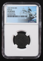 Philip IV 1622 Colonial Era Spain 8 Maravedis Copper Coin Seville Mint (NGC XF Details) at PristineAuction.com
