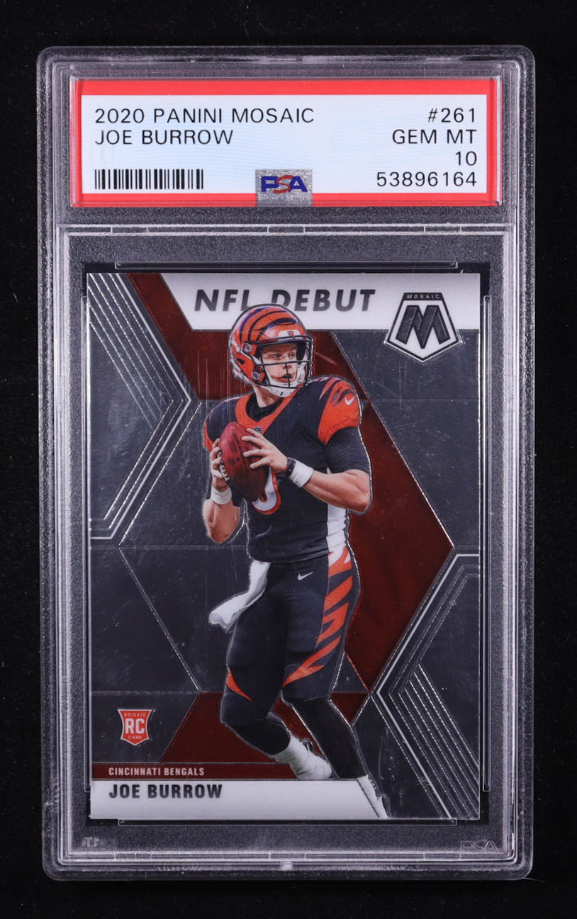 Joe Burrow 2020 Panini Mosaic #261 DEB RC (PSA 10) at PristineAuction.com Joe Burrow 2020 Panini Mosaic #261 DEB RC (PSA 10) at PristineAuction.com