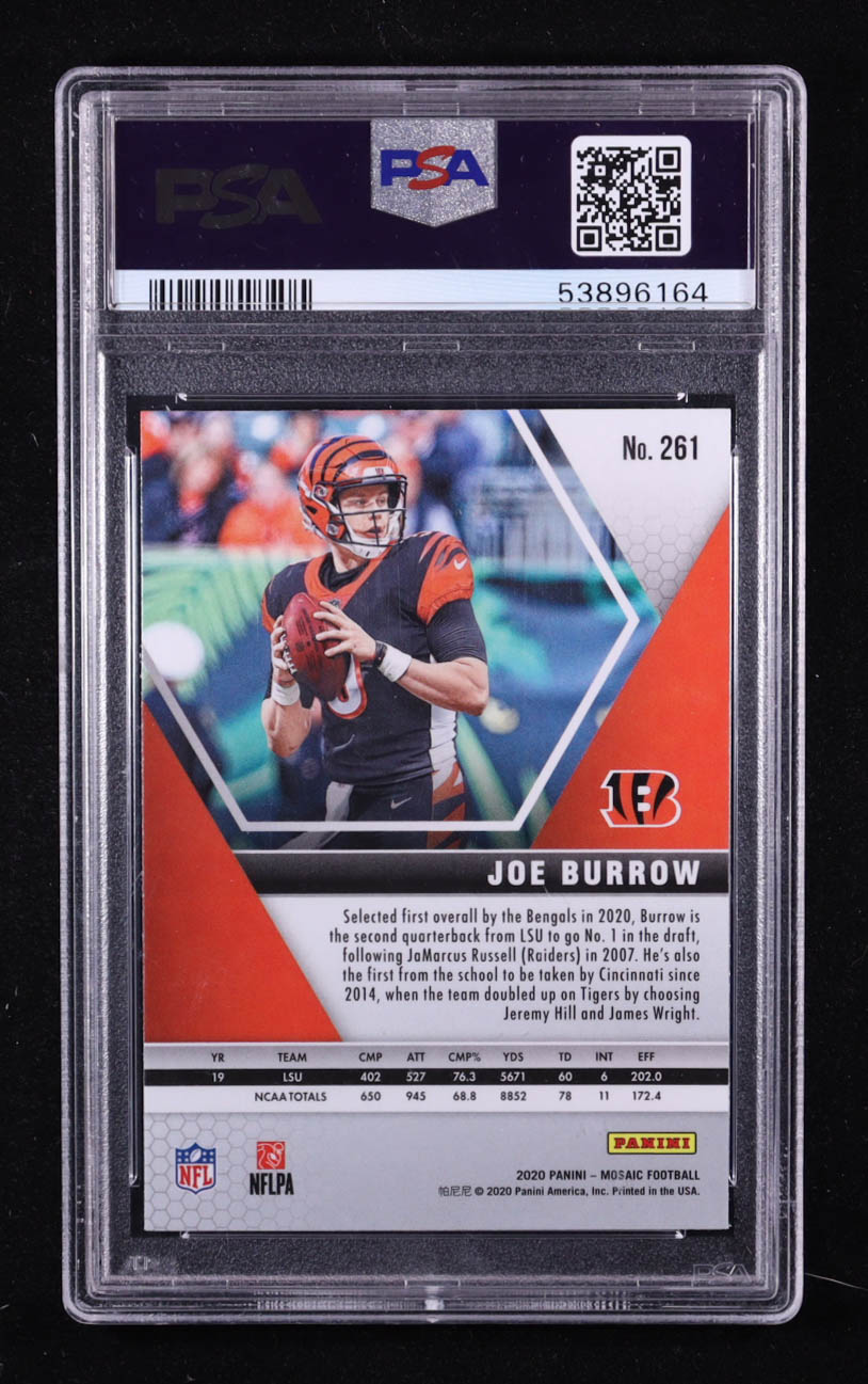 Joe Burrow 2020 Panini Mosaic #261 DEB RC (PSA 10) at PristineAuction.com Joe Burrow 2020 Panini Mosaic #261 DEB RC (PSA 10) at PristineAuction.com