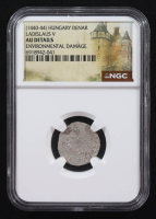 Ladislaus V (1440-1444) Hungary Denar Medieval Silver Coin (NGC AU Details) at PristineAuction.com