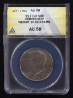 Mint Error 1977-D Kennedy Half Dollar Curved Clip Weight 10.94 Grams (ANACS AU58) at PristineAuction.com
