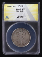 Mint Error 1944-S Walking Liberty Half Dollar Rim Clip (ANACS VF20) at PristineAuction.com