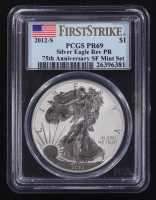 2012-S American Silver Eagle $1 Coin 75th Anniversary SF Mint First Strike (PCGS Proof 69 Deep Cameo) at PristineAuction.com