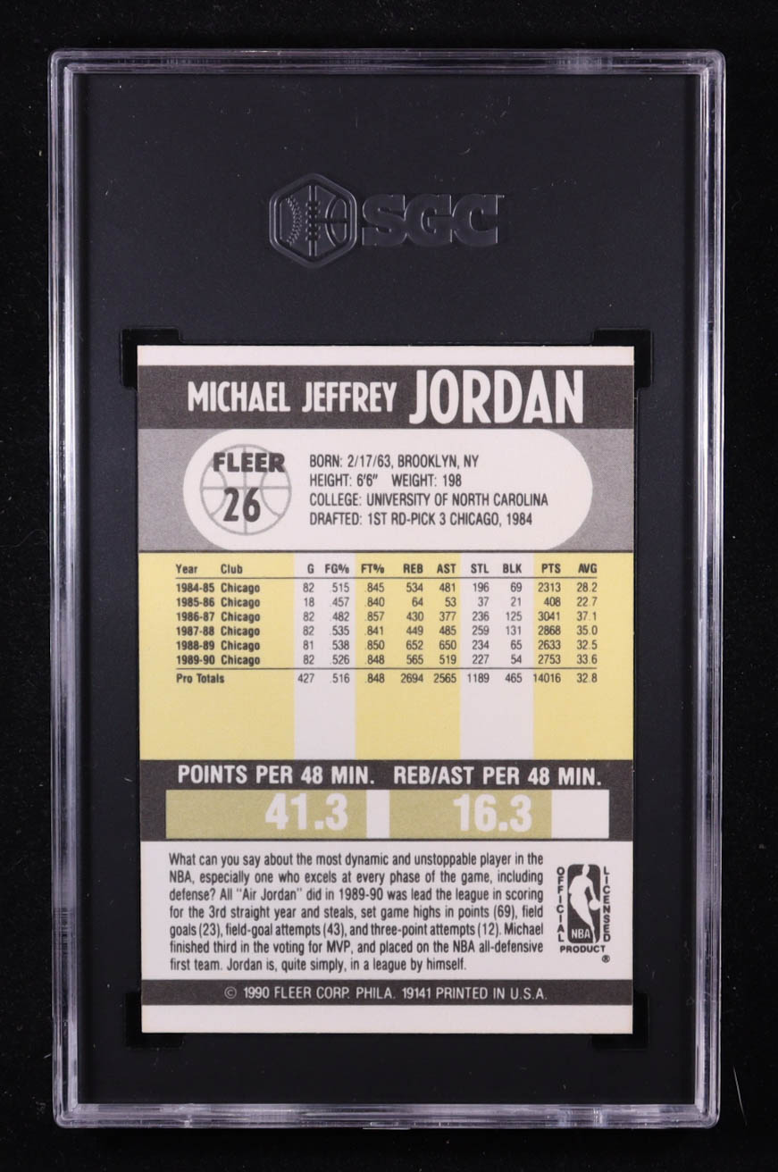 Michael Jordan 1990-91 Fleer #26 (SGC 9) at PristineAuction.com Michael Jordan 1990-91 Fleer #26 (SGC 9) at PristineAuction.com