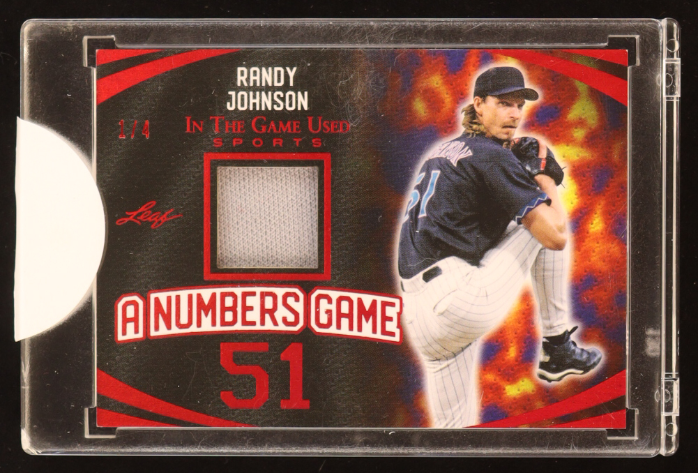 Randy Johnson 2024 Leaf In The Game Used Sports A Numbers Game #ANG-44 #1/4 at PristineAuction.com Randy Johnson 2024 Leaf In The Game Used Sports A Numbers Game #ANG-44 #1/4 at PristineAuction.com