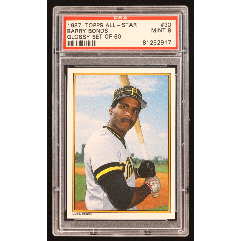 Barry Bonds 1987 Topps All-Star Glossy Set of 60 #30 RC (PSA 9) at PristineAuction.com