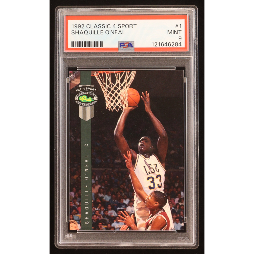 Shaquille O'Neal 1992 Classic 4 Sport #1 RC (PSA 9) at PristineAuction.com