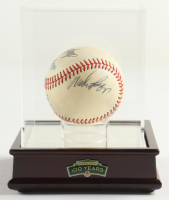"Red Sox Greats" OAL Baseball with Display Case Signed by Roger Clemens, Wade Boggs, Tom Seaver & Jim Rice (PSA) at PristineAuction.com