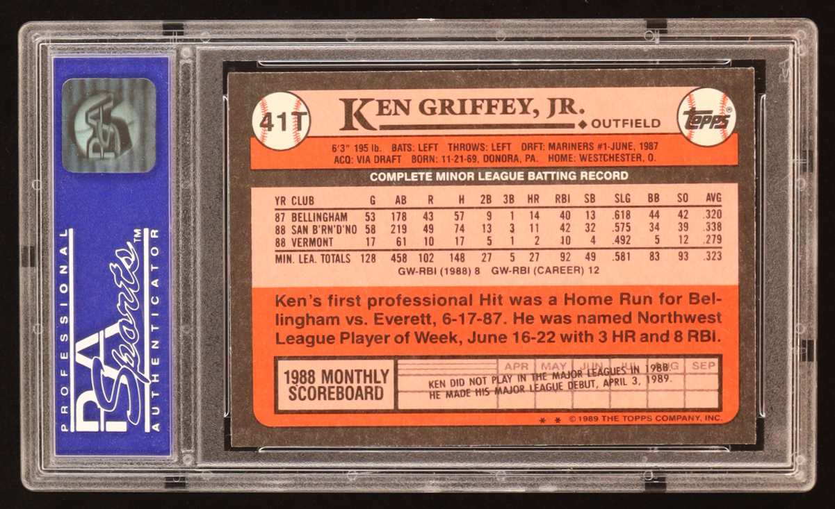 Ken Griffey Jr. 1989 Topps Traded #41T RC (PSA 9) at PristineAuction.com Ken Griffey Jr. 1989 Topps Traded #41T RC (PSA 9) at PristineAuction.com