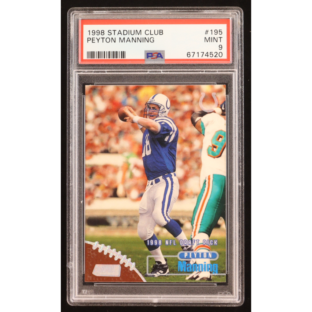 Peyton Manning 1998 Topps Stadium Club #195 RC (PSA 9) at PristineAuction.com
