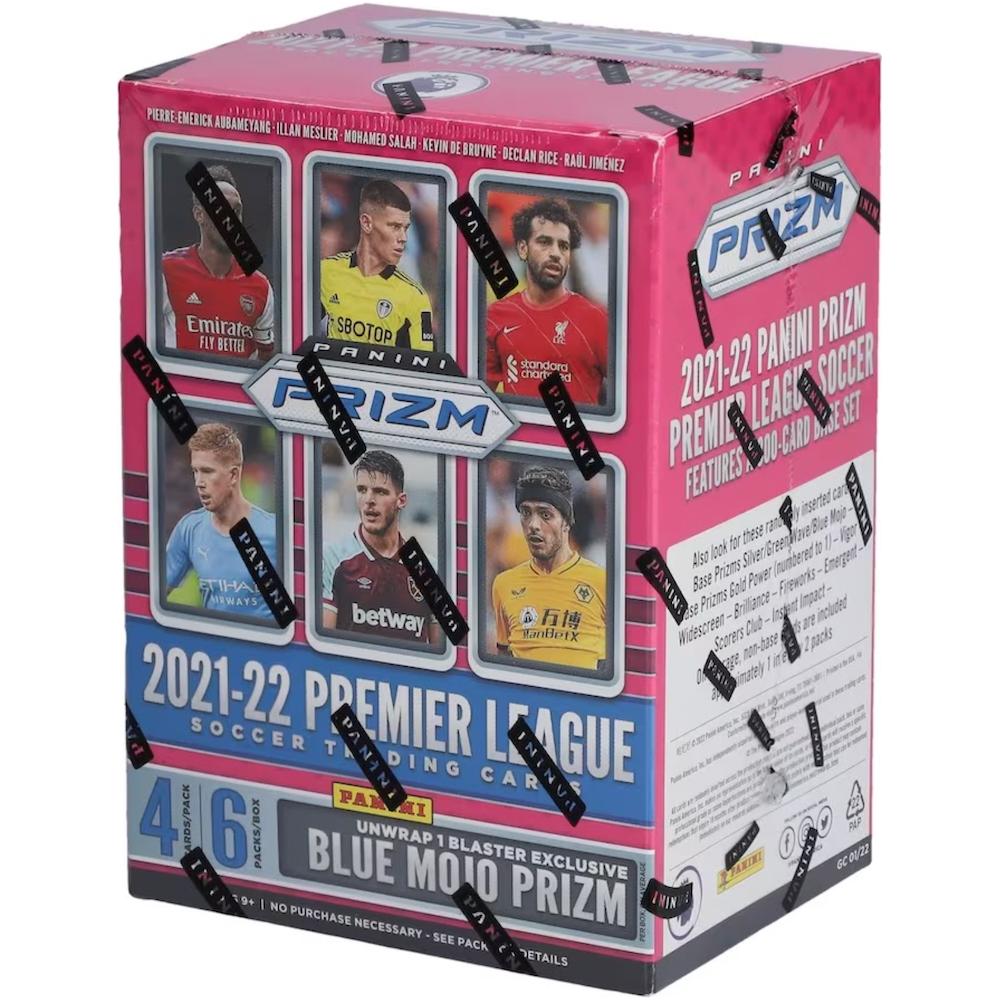 2021-22 Panini Prizm Premier League Soccer Blaster Box with (6) Packs at PristineAuction.com 2021-22 Panini Prizm Premier League Soccer Blaster Box with (6) Packs at PristineAuction.com