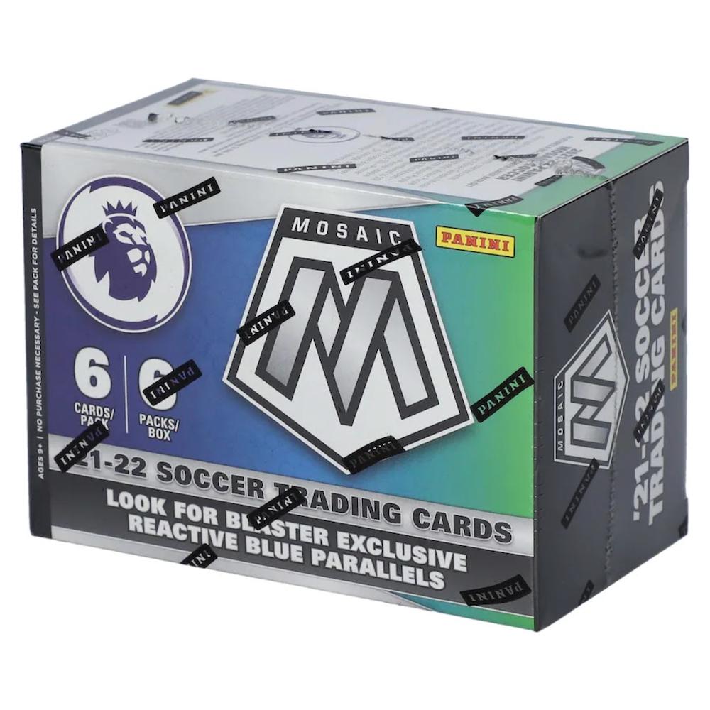 2021-22 Panini Mosaic Premier League EPL Soccer Box with (6) Packs at PristineAuction.com 2021-22 Panini Mosaic Premier League EPL Soccer Box with (6) Packs at PristineAuction.com