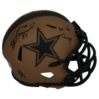 Jay Novacek Signed Cowboys Salute to Service Alternate Speed Mini Helmet Inscribed "3x SB Champ" (Beckett) at PristineAuction.com