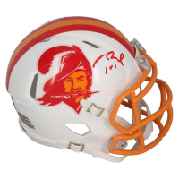 Tom Brady Signed Buccaneers Throwback Speed Mini Helmet (Fanatics) at PristineAuction.com