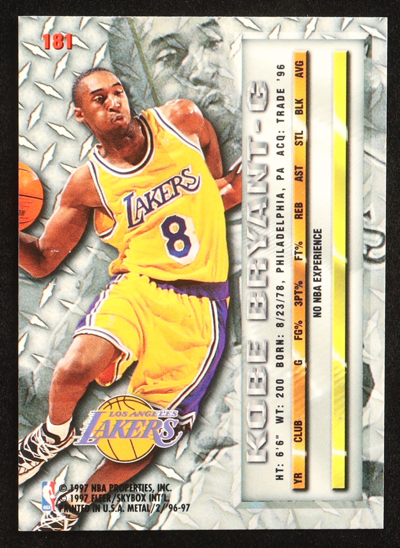 Kobe Bryant 1996-97 Metal #181 RC at PristineAuction.com Kobe Bryant 1996-97 Metal #181 RC at PristineAuction.com