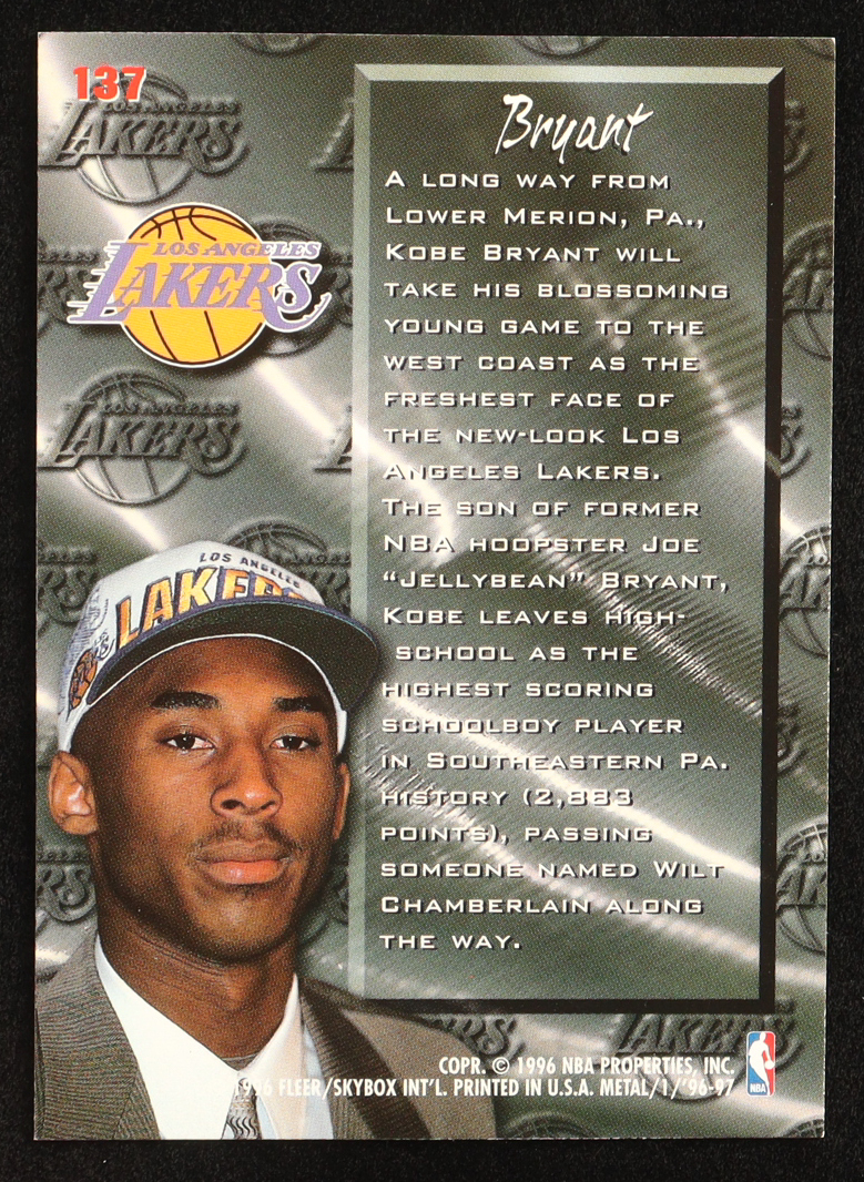 Kobe Bryant 1996-97 Metal #137 FF RC at PristineAuction.com Kobe Bryant 1996-97 Metal #137 FF RC at PristineAuction.com