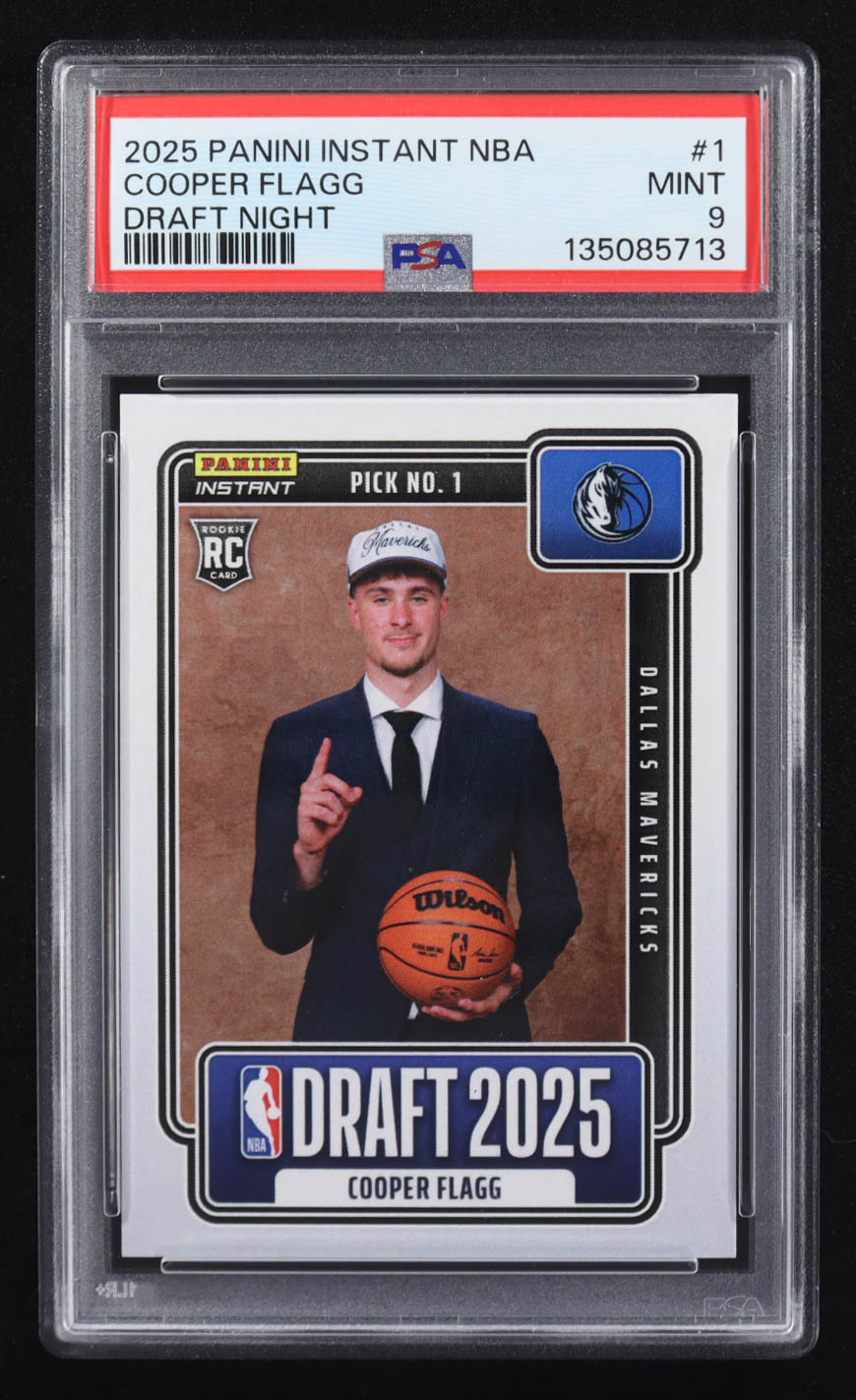 Cooper Flagg 2025 Panini Instant NBA Draft Night #1 RC (PSA 9) at PristineAuction.com Cooper Flagg 2025 Panini Instant NBA Draft Night #1 RC (PSA 9) at PristineAuction.com