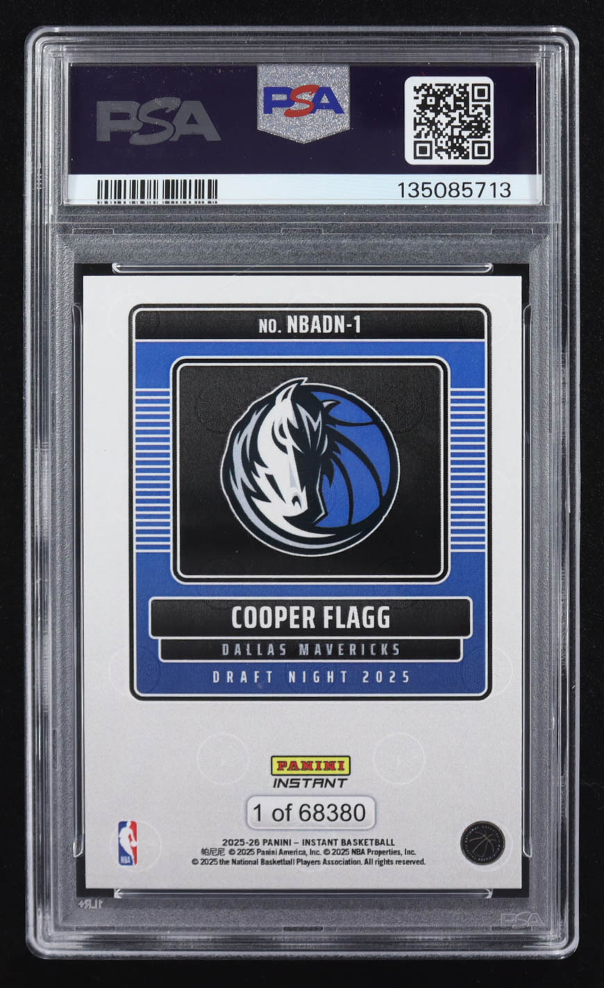 Cooper Flagg 2025 Panini Instant NBA Draft Night #1 RC (PSA 9) at PristineAuction.com Cooper Flagg 2025 Panini Instant NBA Draft Night #1 RC (PSA 9) at PristineAuction.com