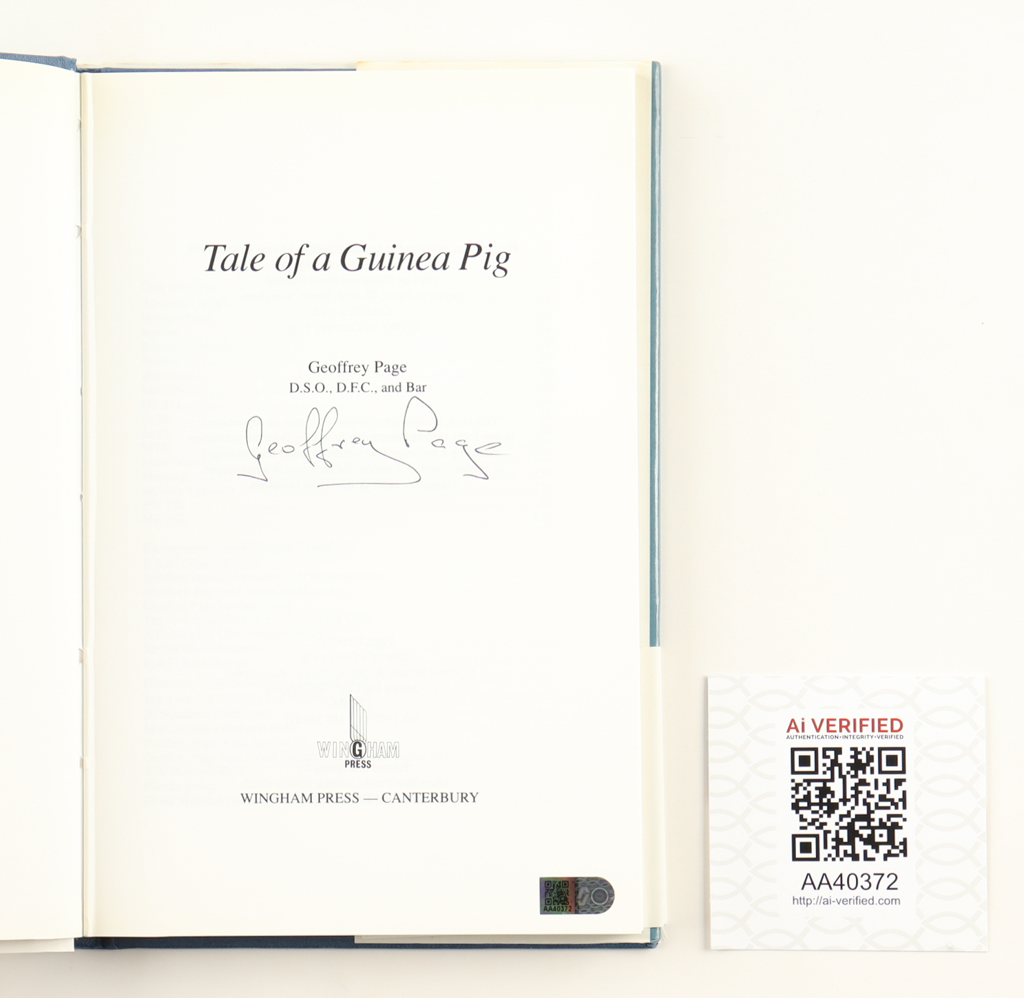 Geoffrey Page Signed "Tale of a Guinea Pig" Hardcover Book (AIV) at PristineAuction.com Geoffrey Page Signed "Tale of a Guinea Pig" Hardcover Book (AIV) at PristineAuction.com