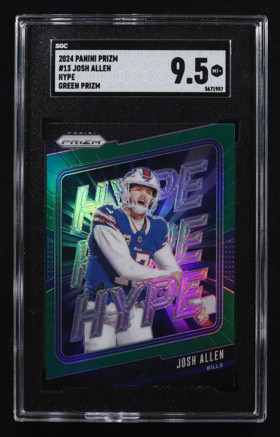 Josh Allen 2024 Panini Prizm Hype Prizms Green #13 (SGC 9.5) at PristineAuction.com Josh Allen 2024 Panini Prizm Hype Prizms Green #13 (SGC 9.5) at PristineAuction.com