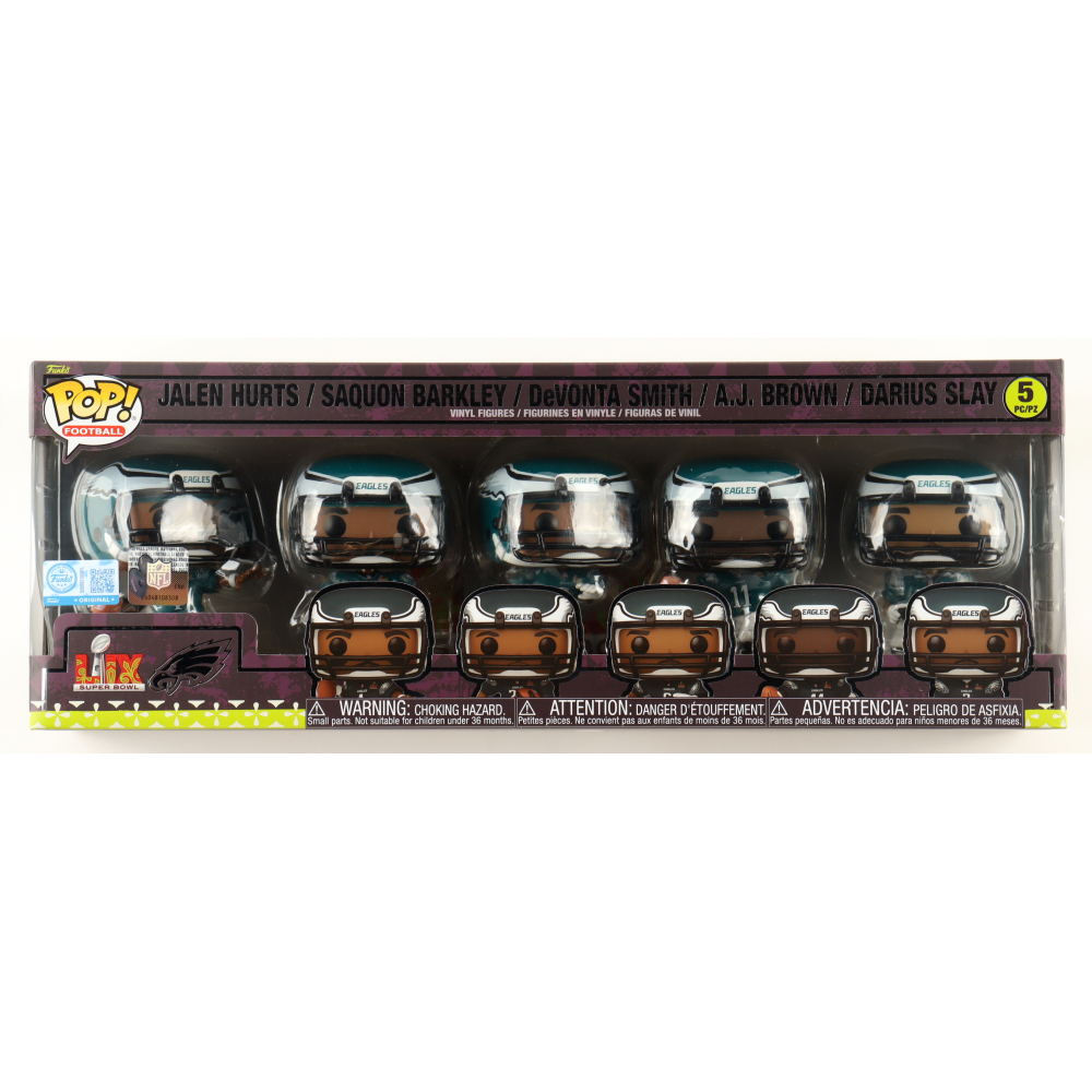 Jalen Hurts, Saquon Barkley, DeVonta Smith, AJ Brown & Darius Slay "Super Bowl LIX Eagles" (5) Pack Funko Vinyl Figures at PristineAuction.com