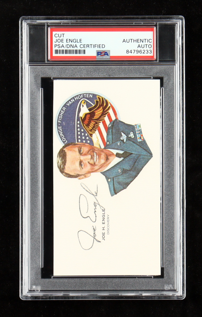 Joe Engle Signed Cut With Portrait (PSA) at PristineAuction.com Joe Engle Signed Cut With Portrait (PSA) at PristineAuction.com