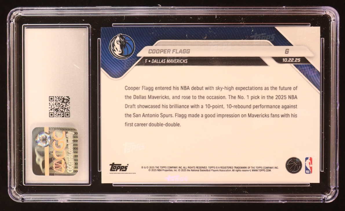 Cooper Flagg 2025-26 Topps Now #6 RC (CGC 10) at PristineAuction.com Cooper Flagg 2025-26 Topps Now #6 RC (CGC 10) at PristineAuction.com