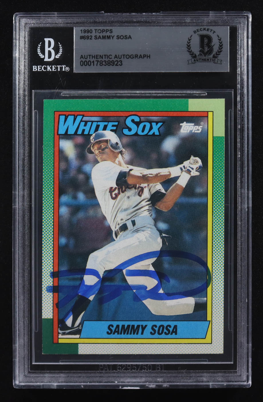 Sammy Sosa Signed 1990 Topps #692 RC (BGS) at PristineAuction.com Sammy Sosa Signed 1990 Topps #692 RC (BGS) at PristineAuction.com