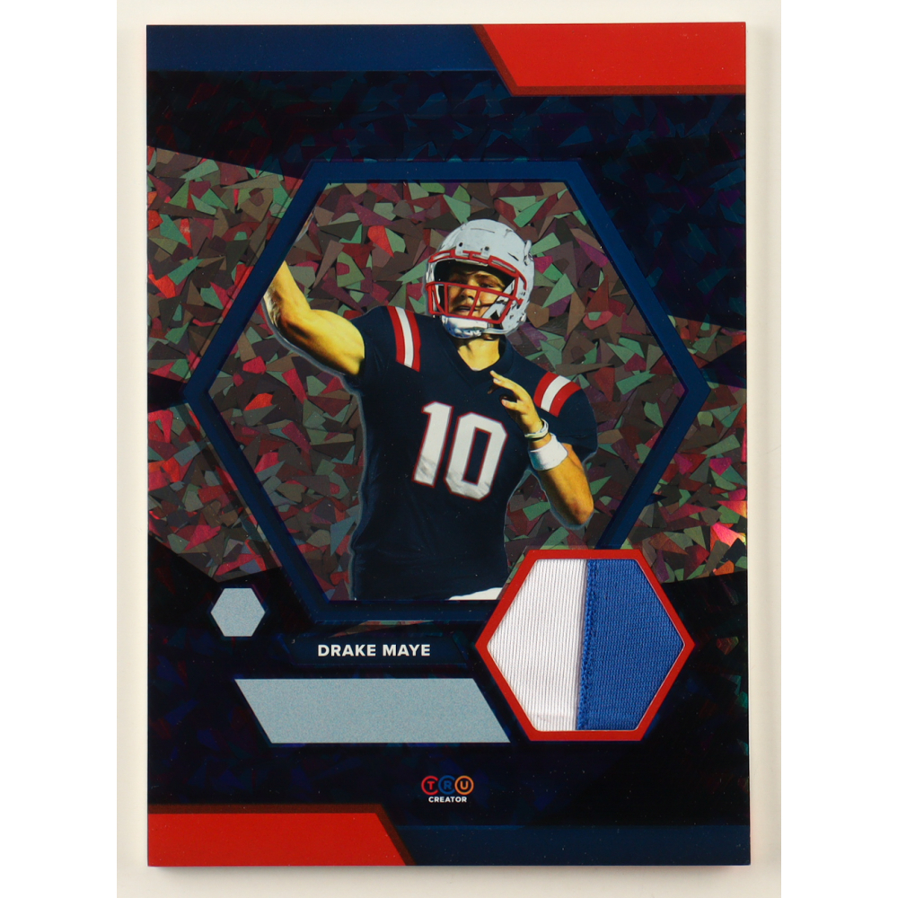 Drake Maye 2024 TruSport Jumbo Trucreator Cracked Ice #10 #JCDM JSY RC at PristineAuction.com