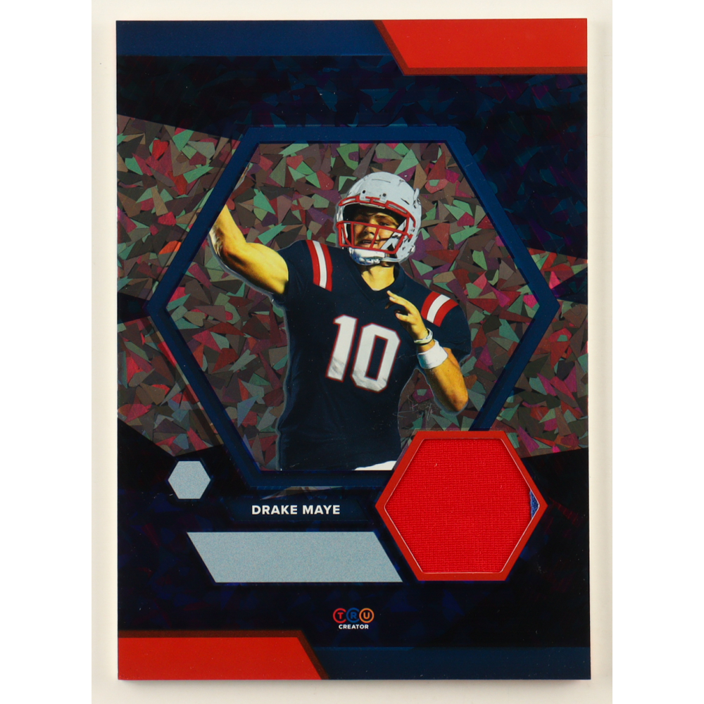 Drake Maye 2024 TruSport Jumbo Trucreator Cracked Ice #10 #JCDM JSY RC at PristineAuction.com