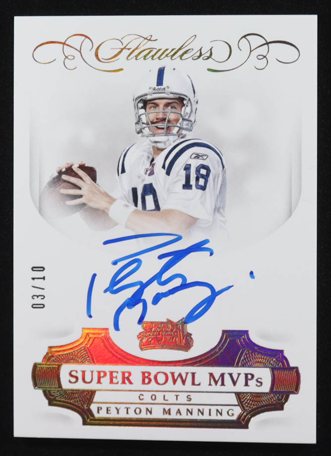 Peyton Manning 2018 Panini Flawless Super Bowl MVPs Autographs #13 #03/10 at PristineAuction.com Peyton Manning 2018 Panini Flawless Super Bowl MVPs Autographs #13 #03/10 at PristineAuction.com