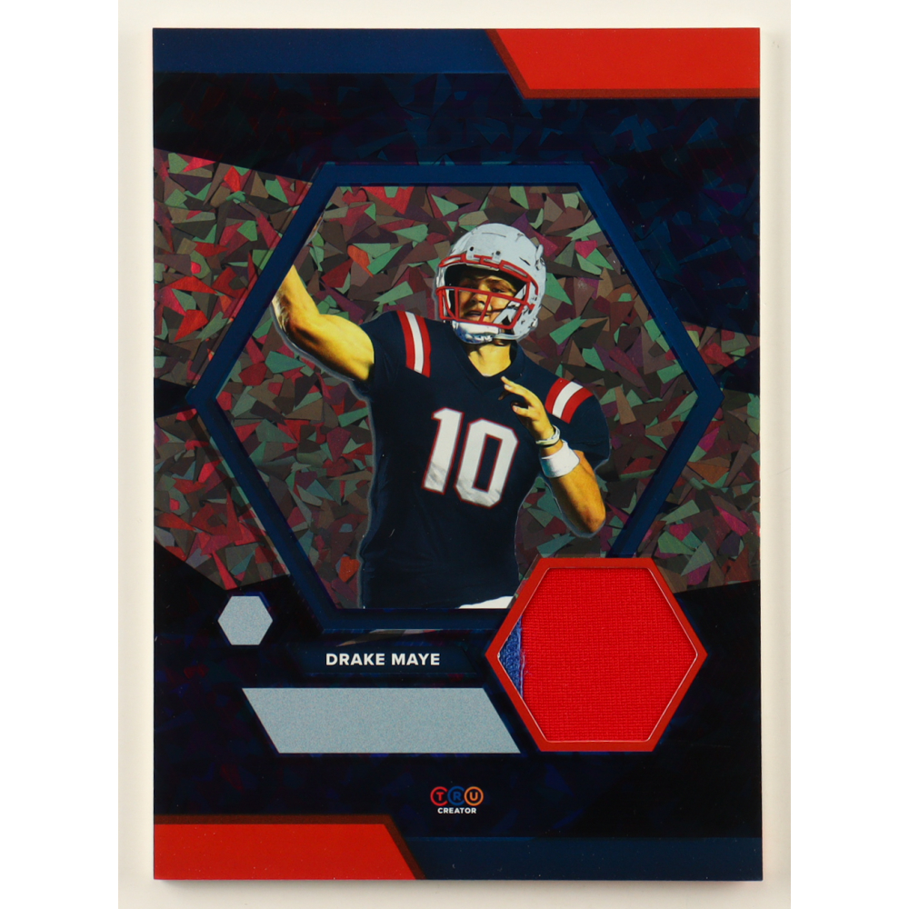Drake Maye 2024 TruSport Jumbo Trucreator Cracked Ice #10 #JCDM JSY RC at PristineAuction.com