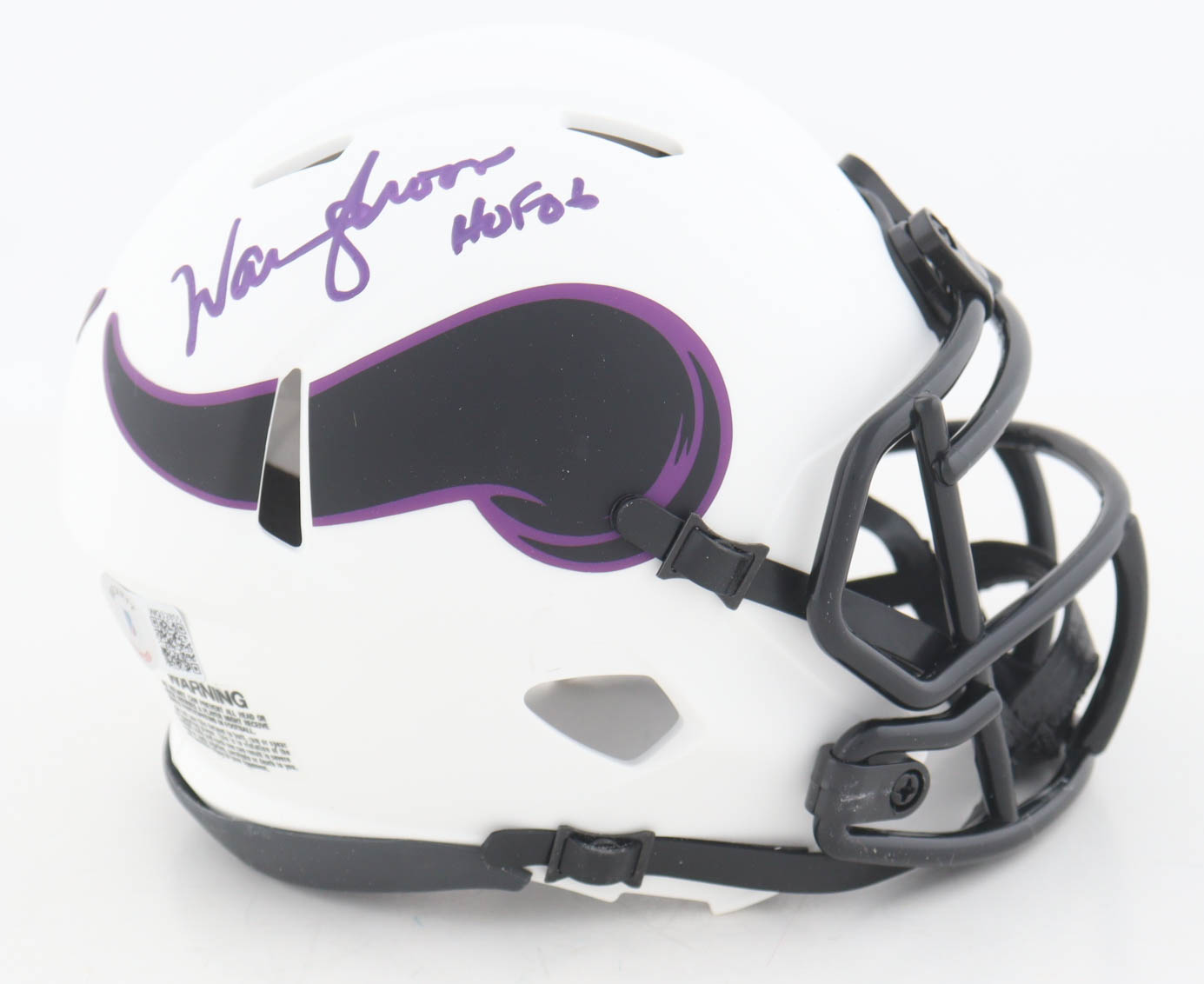 Warren Moon Signed Vikings Lunar Eclipse Alternate Speed Mini Helmet Inscribed "HOF 06" (Beckett) at PristineAuction.com Warren Moon Signed Vikings Lunar Eclipse Alternate Speed Mini Helmet Inscribed "HOF 06" (Beckett) at PristineAuction.com